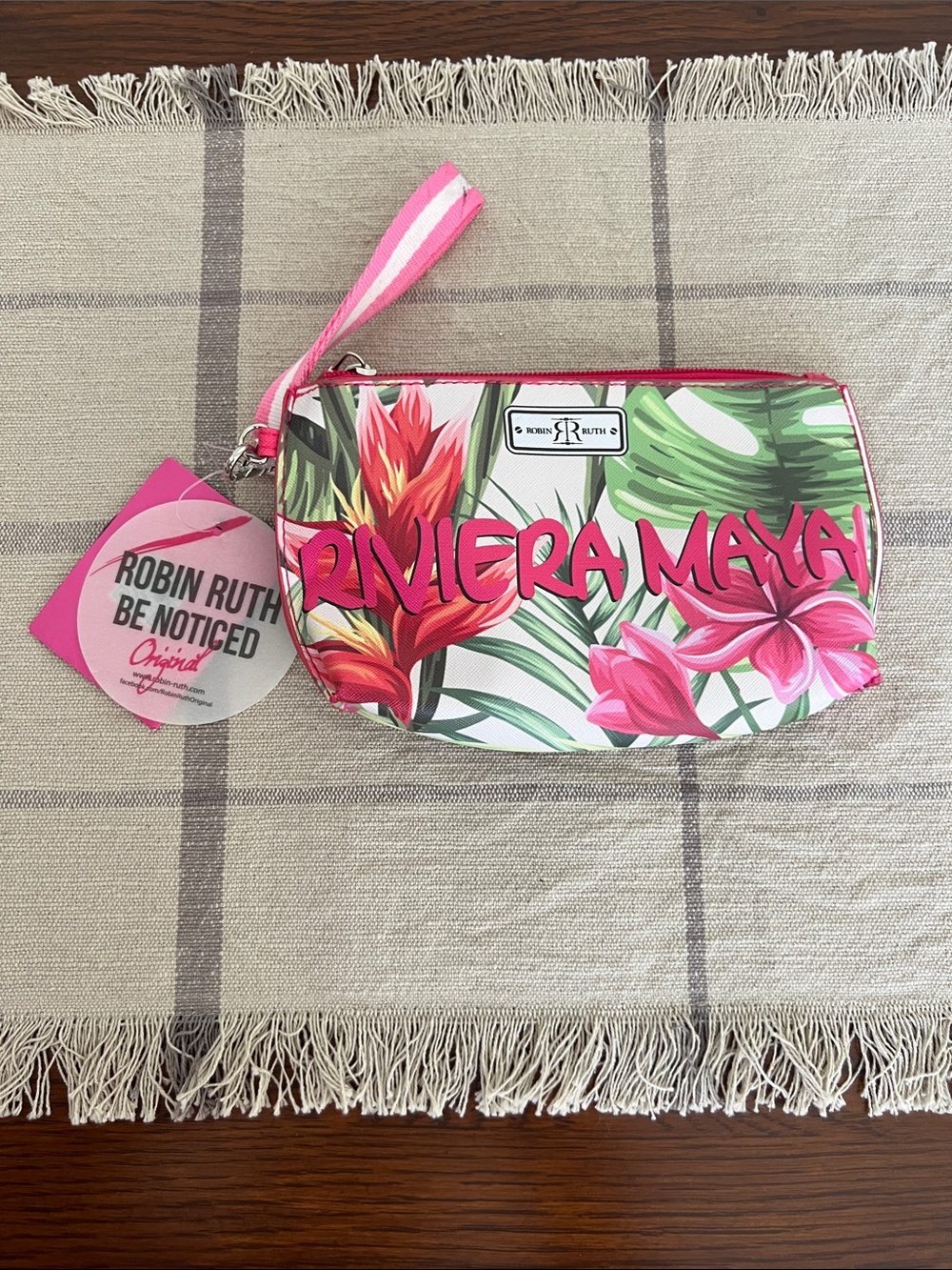 Robin Ruth Pink Tropical Riviera Maya Wristlet - Picture 2 of 11